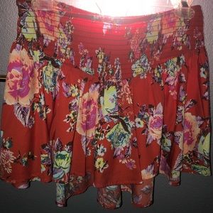floral stretchy roxy skirt